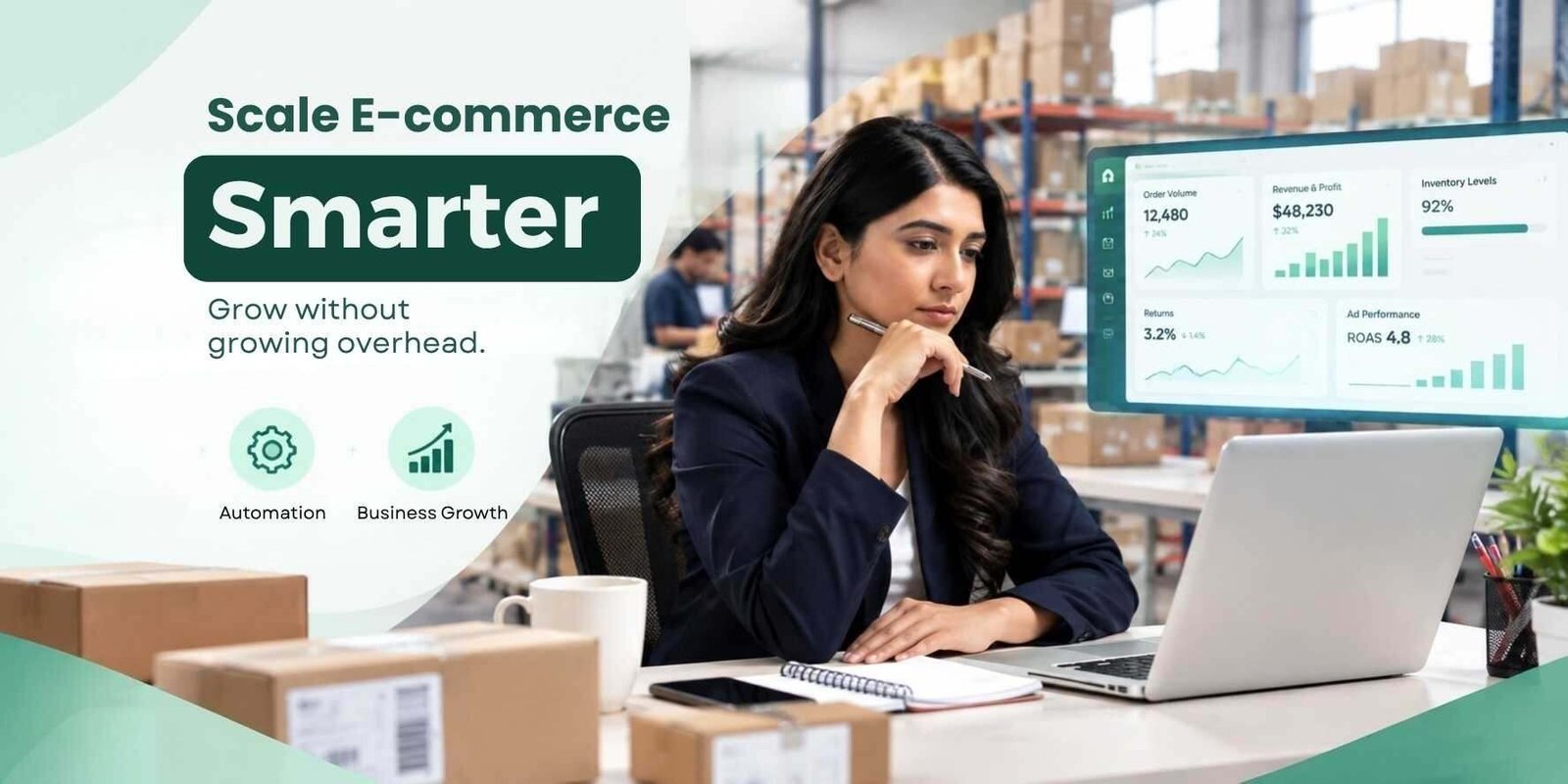 E-commerce manager reviewing store performance