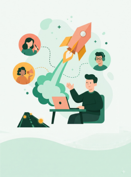 Startup team on a video call